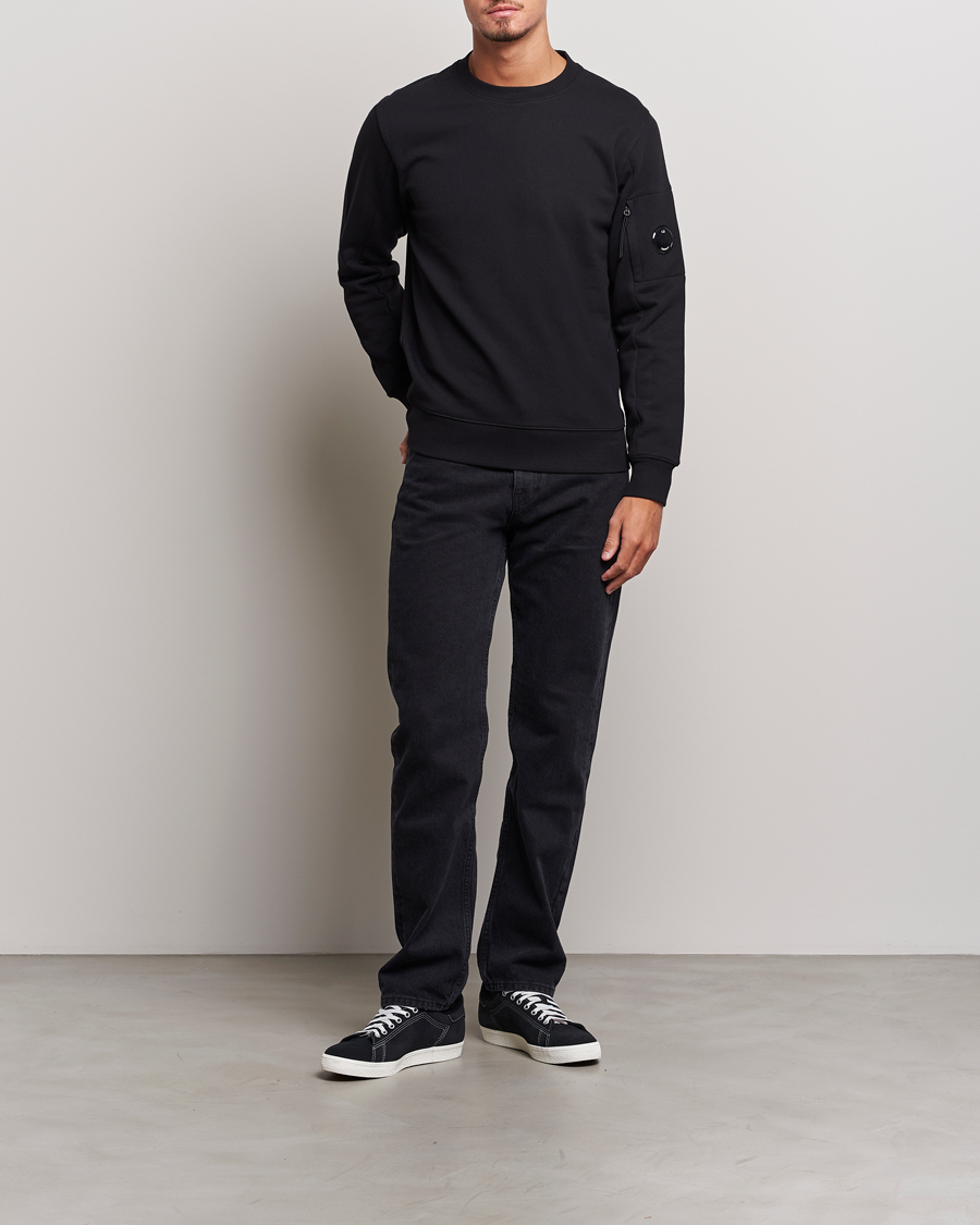 Herre | Trøjer | C.P. Company | Diagonal Raised Fleece Lens Sweatshirt Black