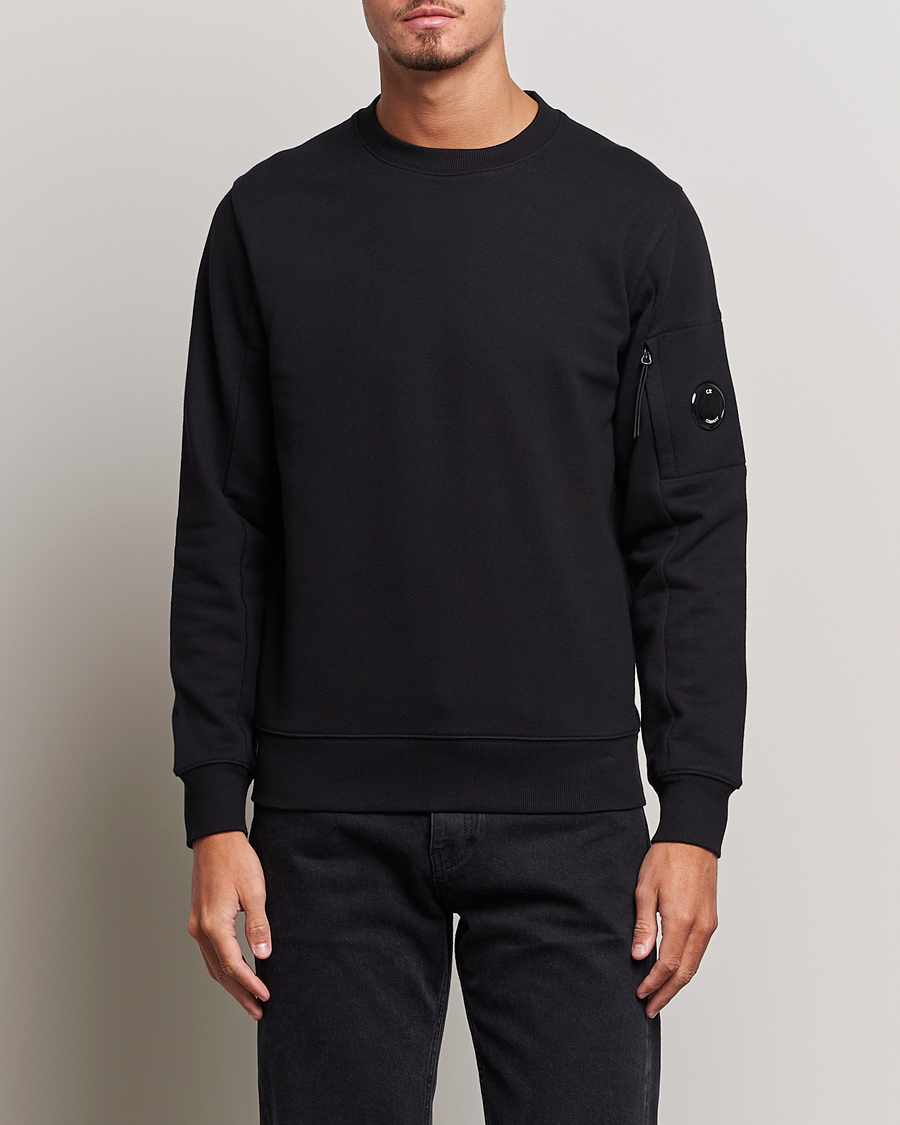 Herre | Trøjer | C.P. Company | Diagonal Raised Fleece Lens Sweatshirt Black