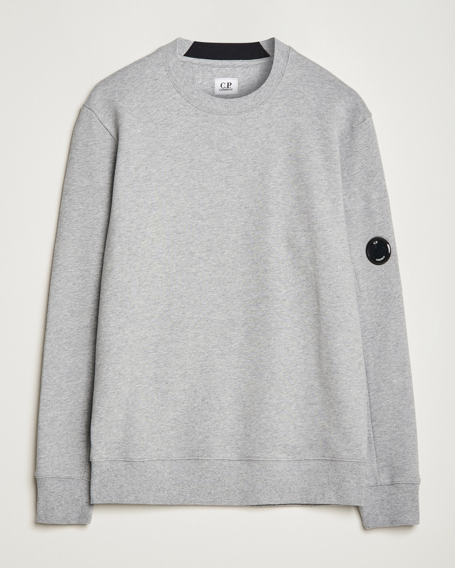Herre | Trøjer | C.P. Company | Diagonal Raised Fleece Lens Sweatshirt Grey Melange