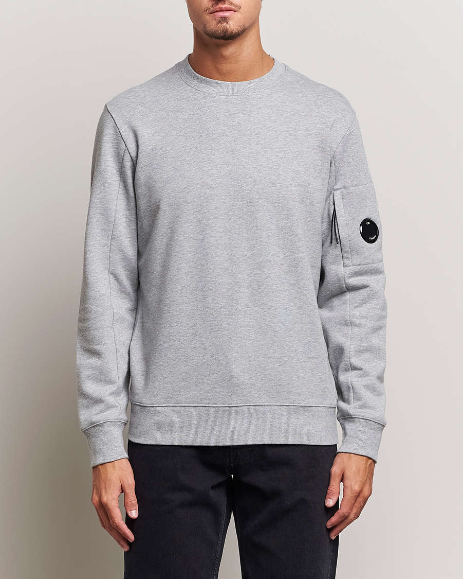 Herre | Trøjer | C.P. Company | Diagonal Raised Fleece Lens Sweatshirt Grey Melange