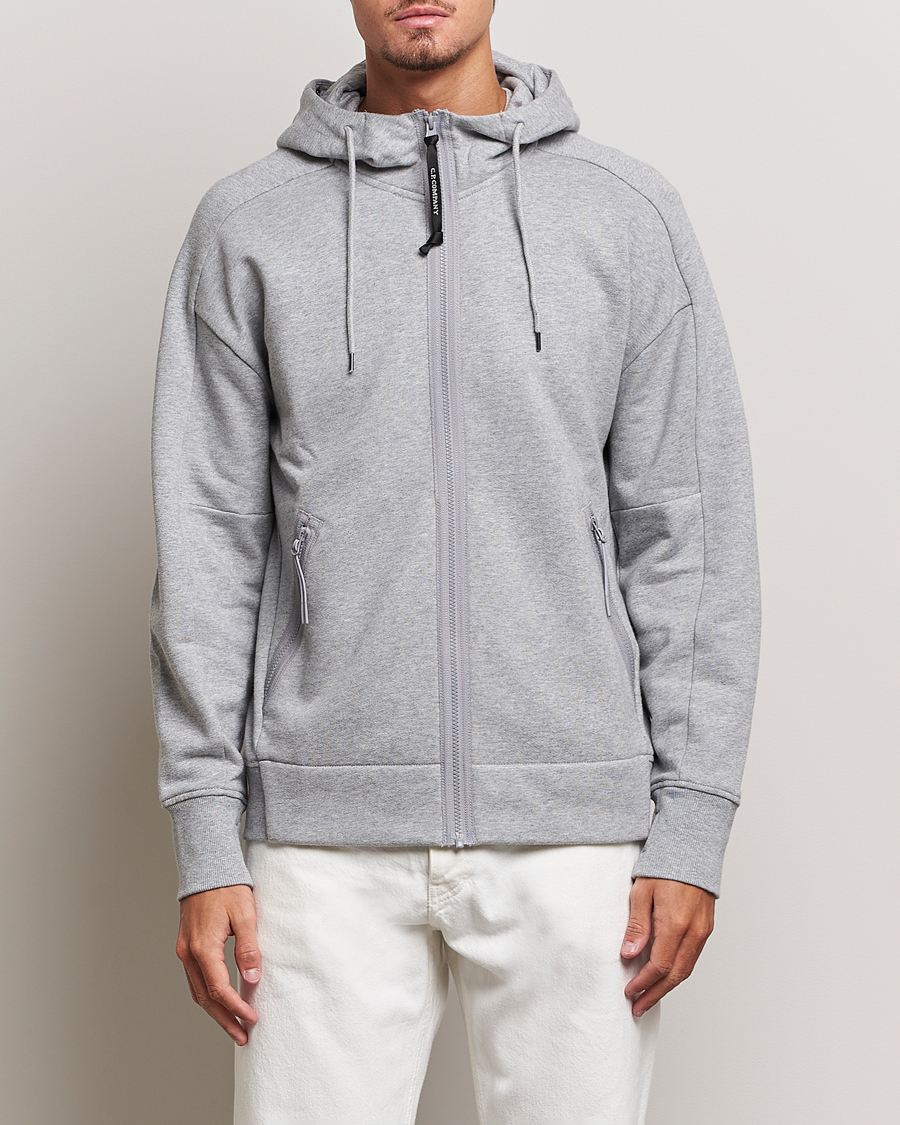 Herre | Trøjer | C.P. Company | Diagonal Raised Fleece Full Zip Goggle Hoodie Grey