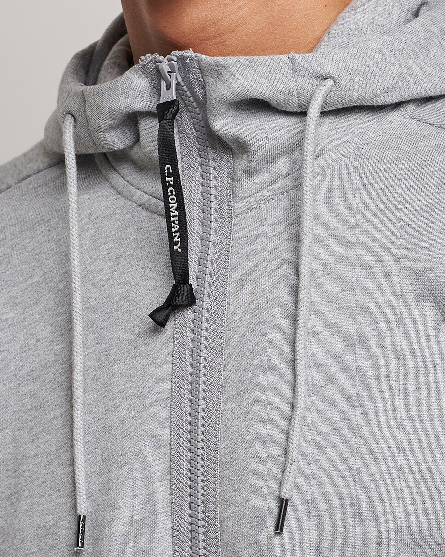 Herre | Trøjer | C.P. Company | Diagonal Raised Fleece Full Zip Goggle Hoodie Grey