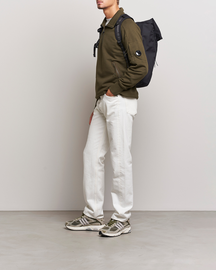 Herre | Trøjer | C.P. Company | Diagonal Raised Fleece Half Zip Lens Sweatshirt Green