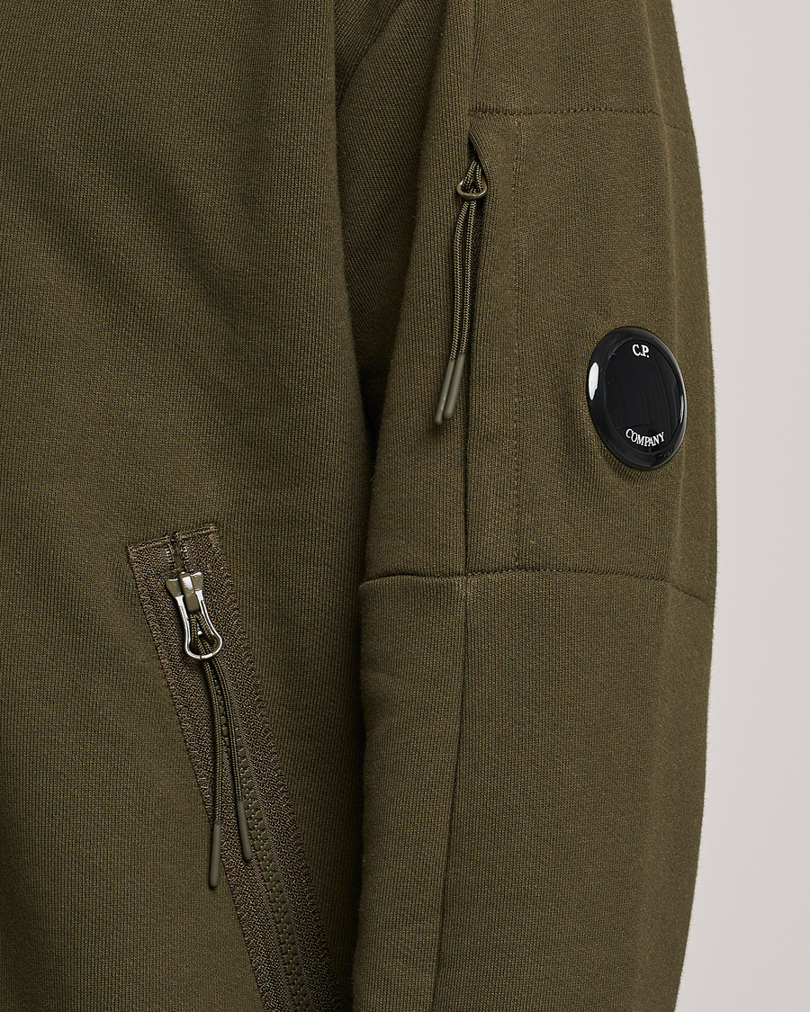 Herre | Trøjer | C.P. Company | Diagonal Raised Fleece Half Zip Lens Sweatshirt Green