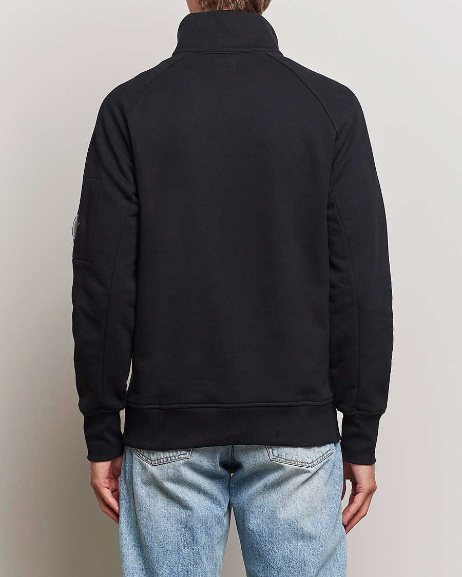 Herre | Trøjer | C.P. Company | Diagonal Raised Fleece Half Zip Goggle Hoodie Black