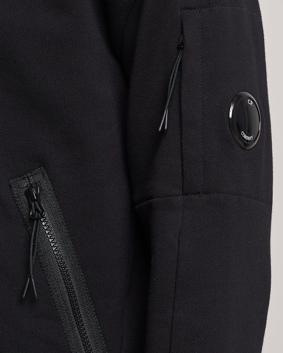 Herre | Trøjer | C.P. Company | Diagonal Raised Fleece Half Zip Goggle Hoodie Black