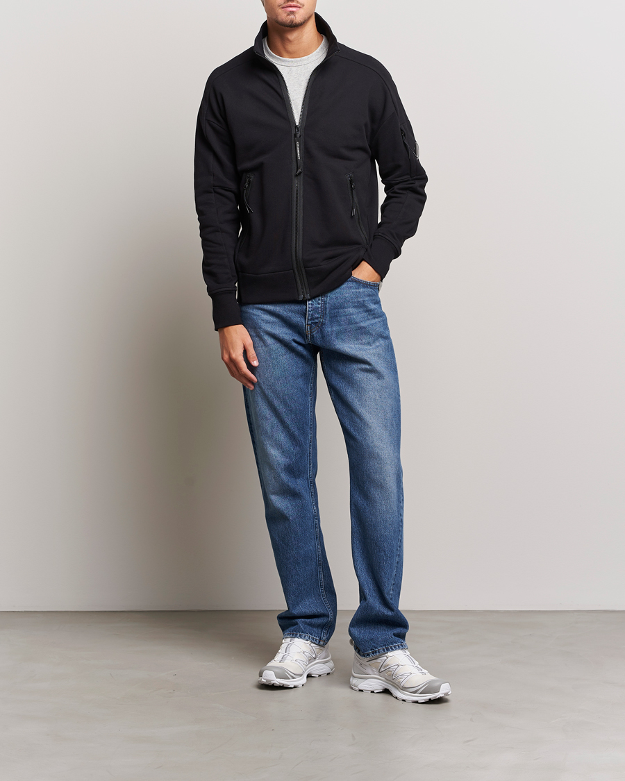 Herre | Trøjer | C.P. Company | Diagonal Raised Fleece Full Zip Lens Sweatshirt Black