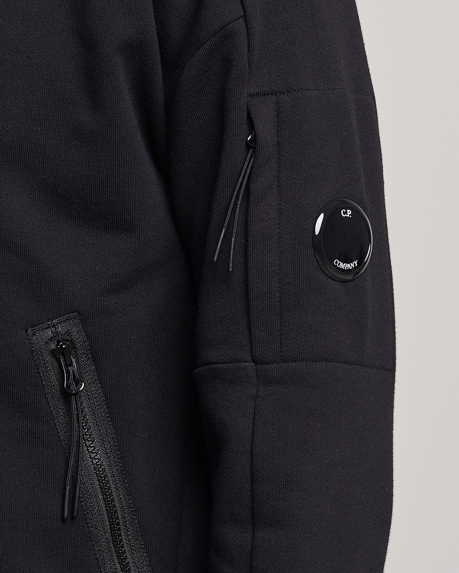 Herre | Trøjer | C.P. Company | Diagonal Raised Fleece Full Zip Lens Sweatshirt Black