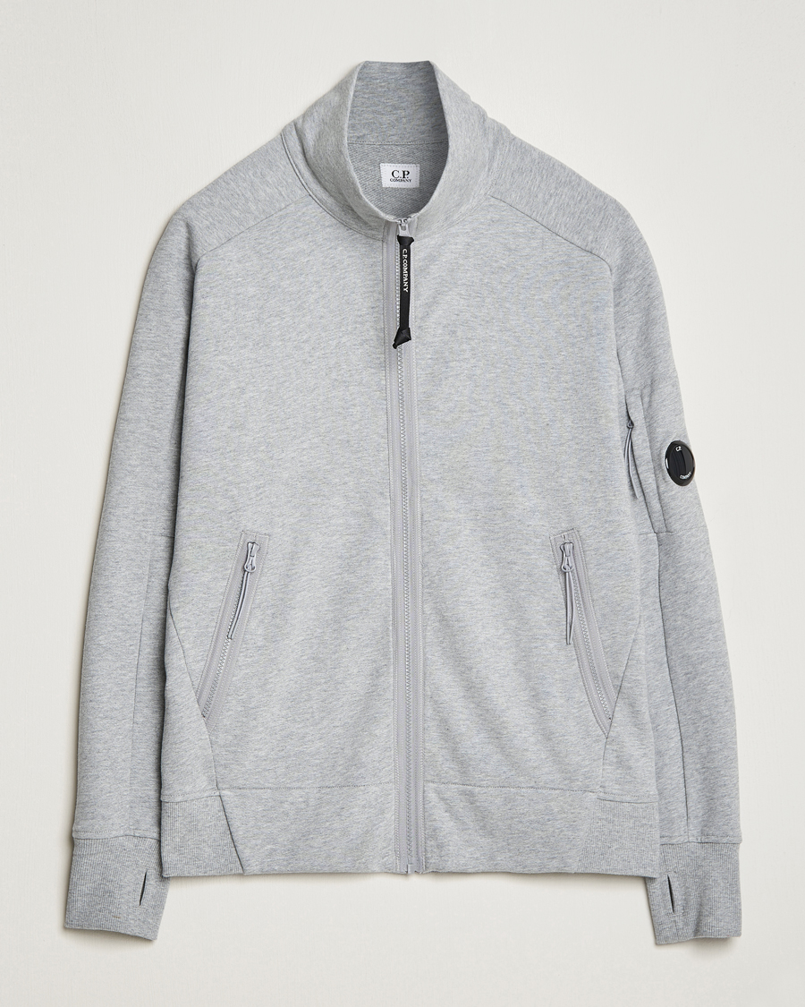 Herre | Trøjer | C.P. Company | Diagonal Raised Fleece Full Zip Lens Sweatshirt Grey