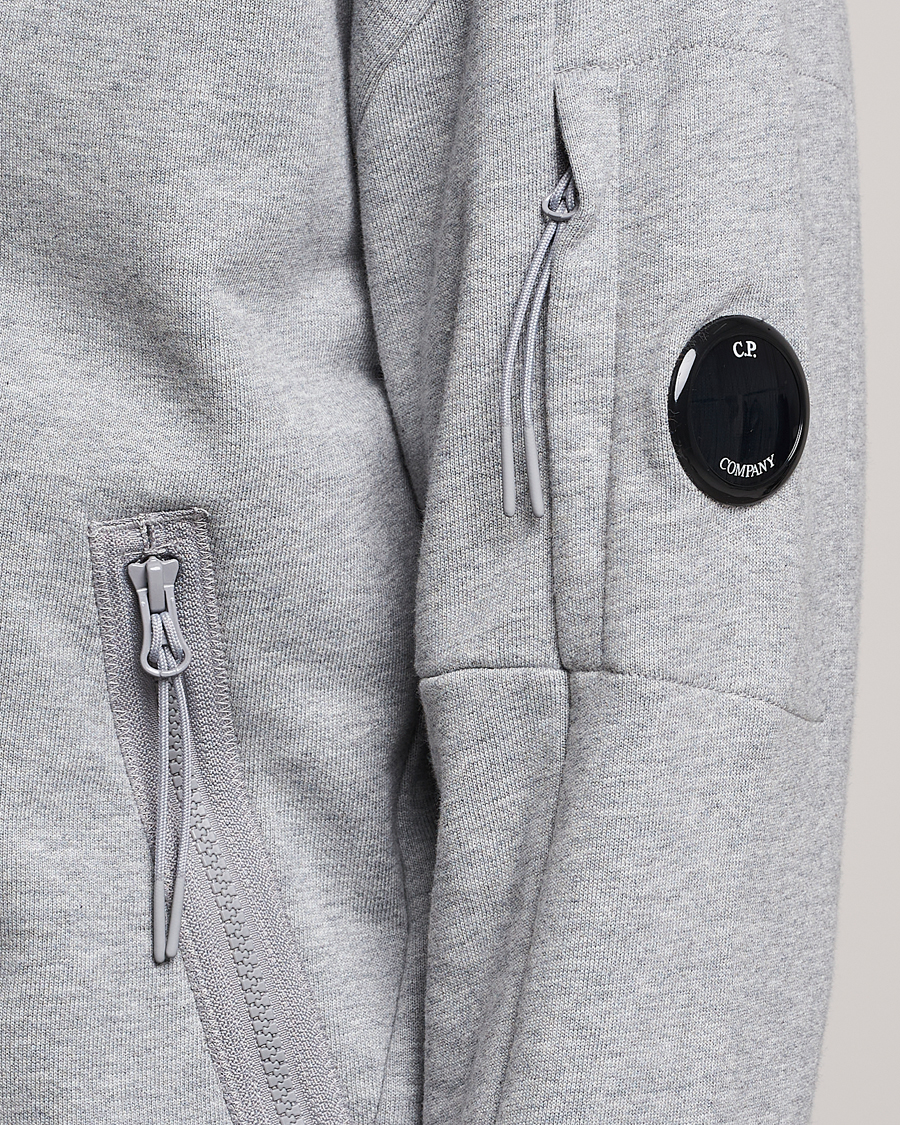 Herre | Trøjer | C.P. Company | Diagonal Raised Fleece Full Zip Lens Sweatshirt Grey