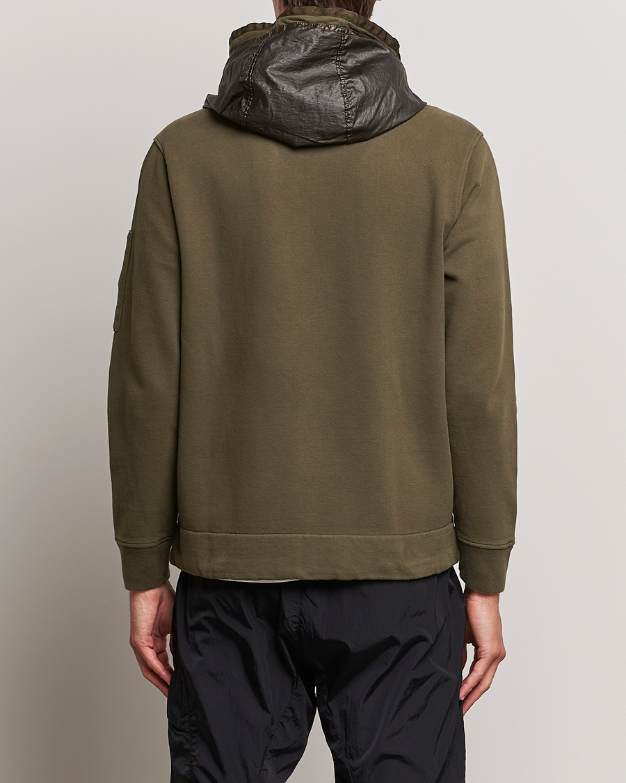Herre | Trøjer | C.P. Company | Diagonal Raised Fleece Hooded Open Lens Sweatshirt Green