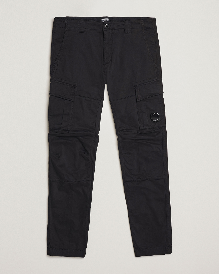 Herre | Bukser | C.P. Company | Stretch Satin Lens Cargo Pants Black