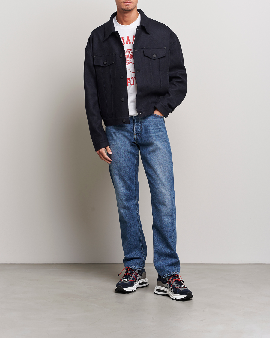 Herre | Jakker | Dsquared2 | Felt Wool Bomber Jacket Navy