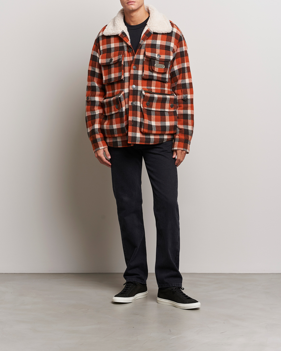 Herre | Jakker | Dsquared2 | Flannel Check Wool Jacket Rust/Blue