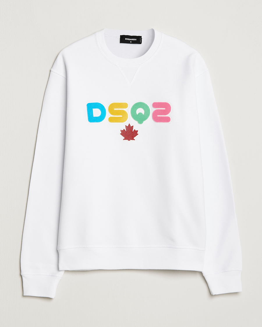 Herre | Trøjer | Dsquared2 | Cool Fit Leaf Sweatshirt White