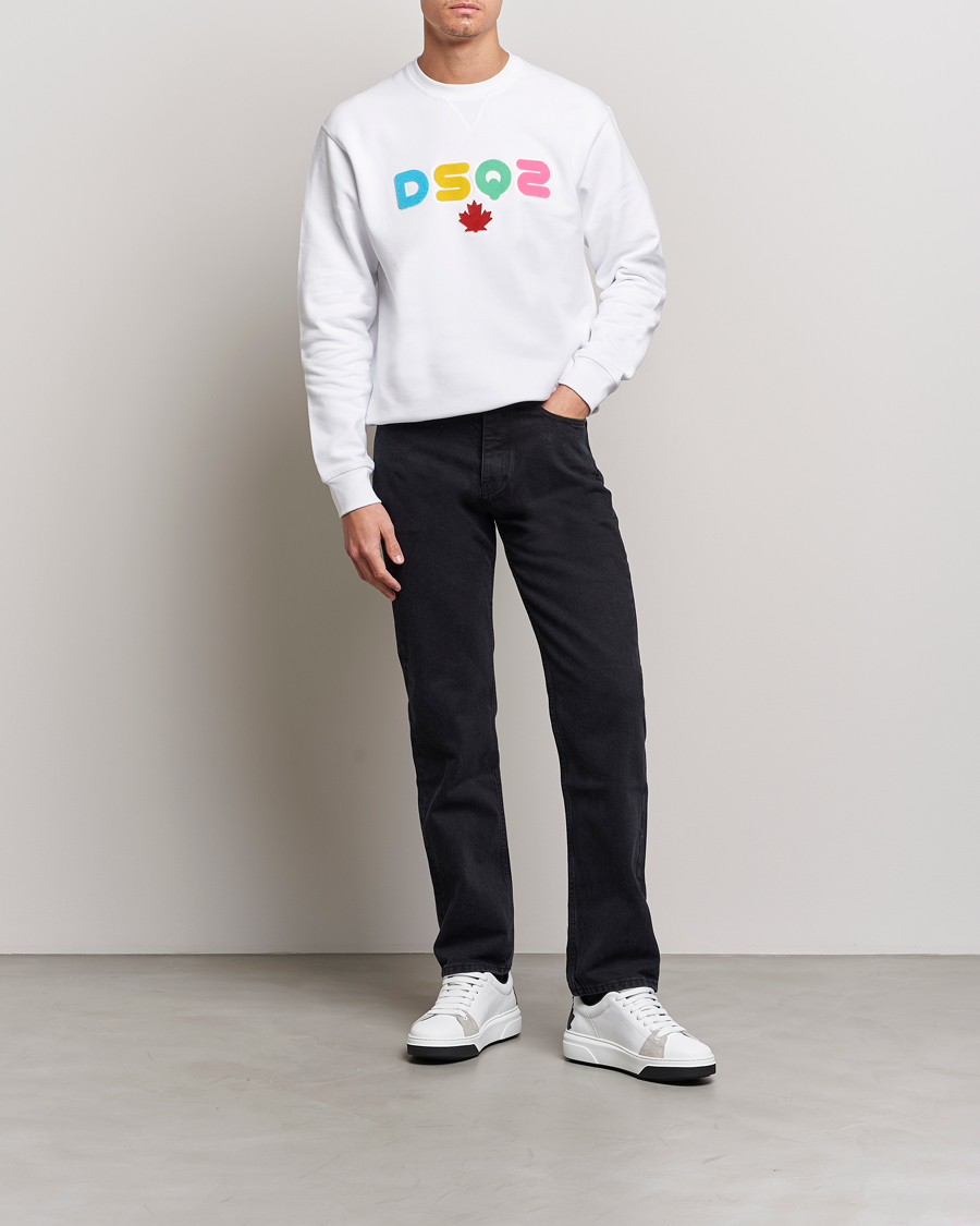 Herre | Trøjer | Dsquared2 | Cool Fit Leaf Sweatshirt White