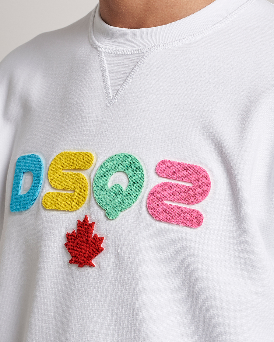 Herre | Trøjer | Dsquared2 | Cool Fit Leaf Sweatshirt White