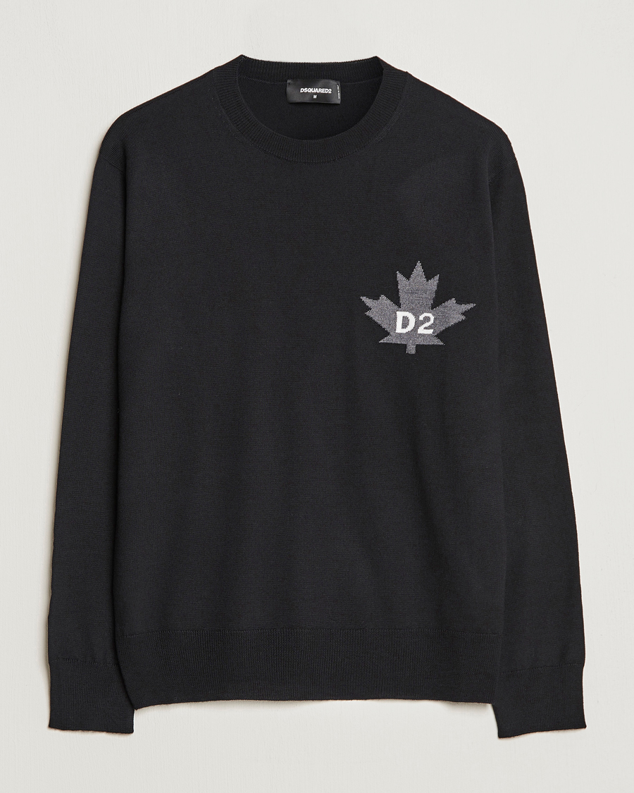 Herre | Trøjer | Dsquared2 | D2 Leaf Knitted Sweatshirt Black