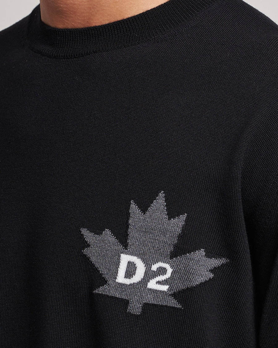 Herre | Trøjer | Dsquared2 | D2 Leaf Knitted Sweatshirt Black