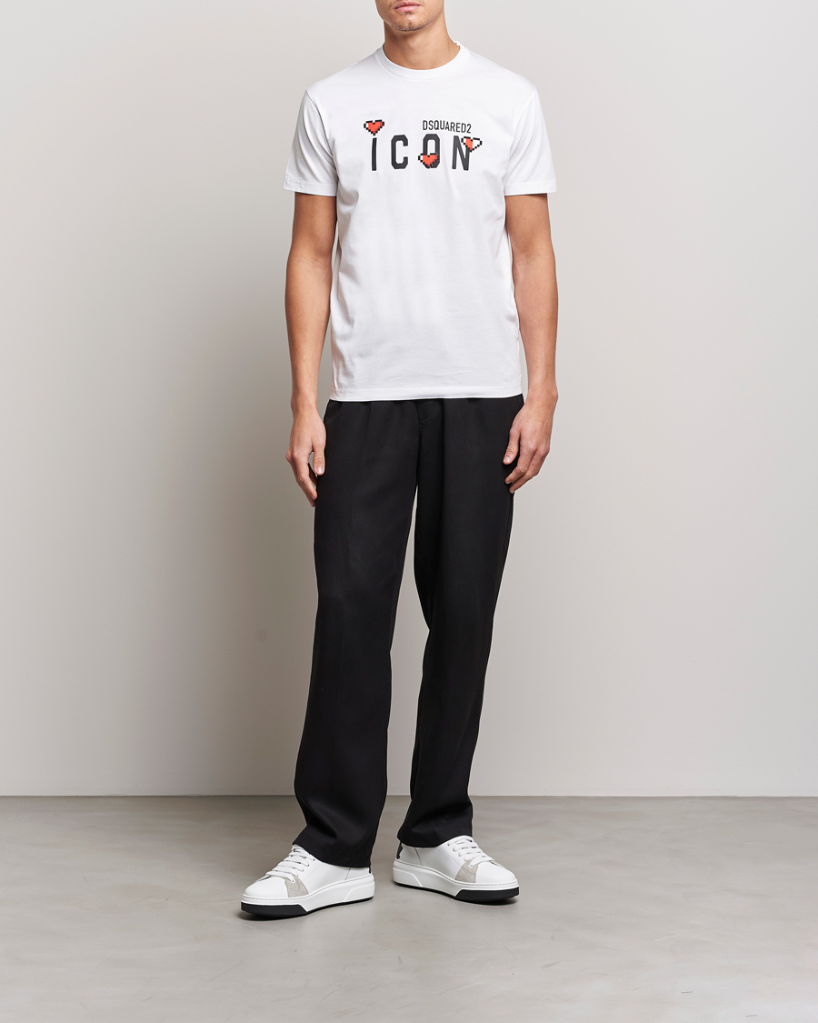 Herre | T-Shirts | Dsquared2 | Cool Fit Heart Icon Tee White