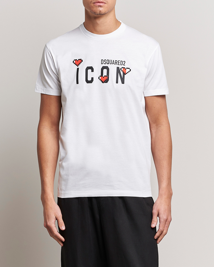 Herre | Kortærmede t-shirts | Dsquared2 | Cool Fit Heart Icon Tee White