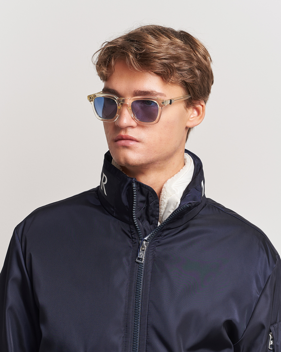 Herre | Firkantede solbriller | Moncler Lunettes | Gradd Sunglasses Shiny Beige/Blue
