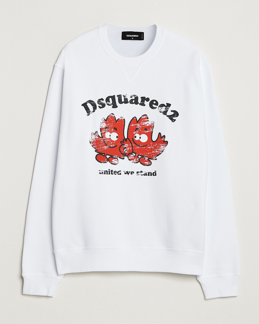 Herre | Trøjer | Dsquared2 | Cool Fit Crew Neck Sweatshirt White
