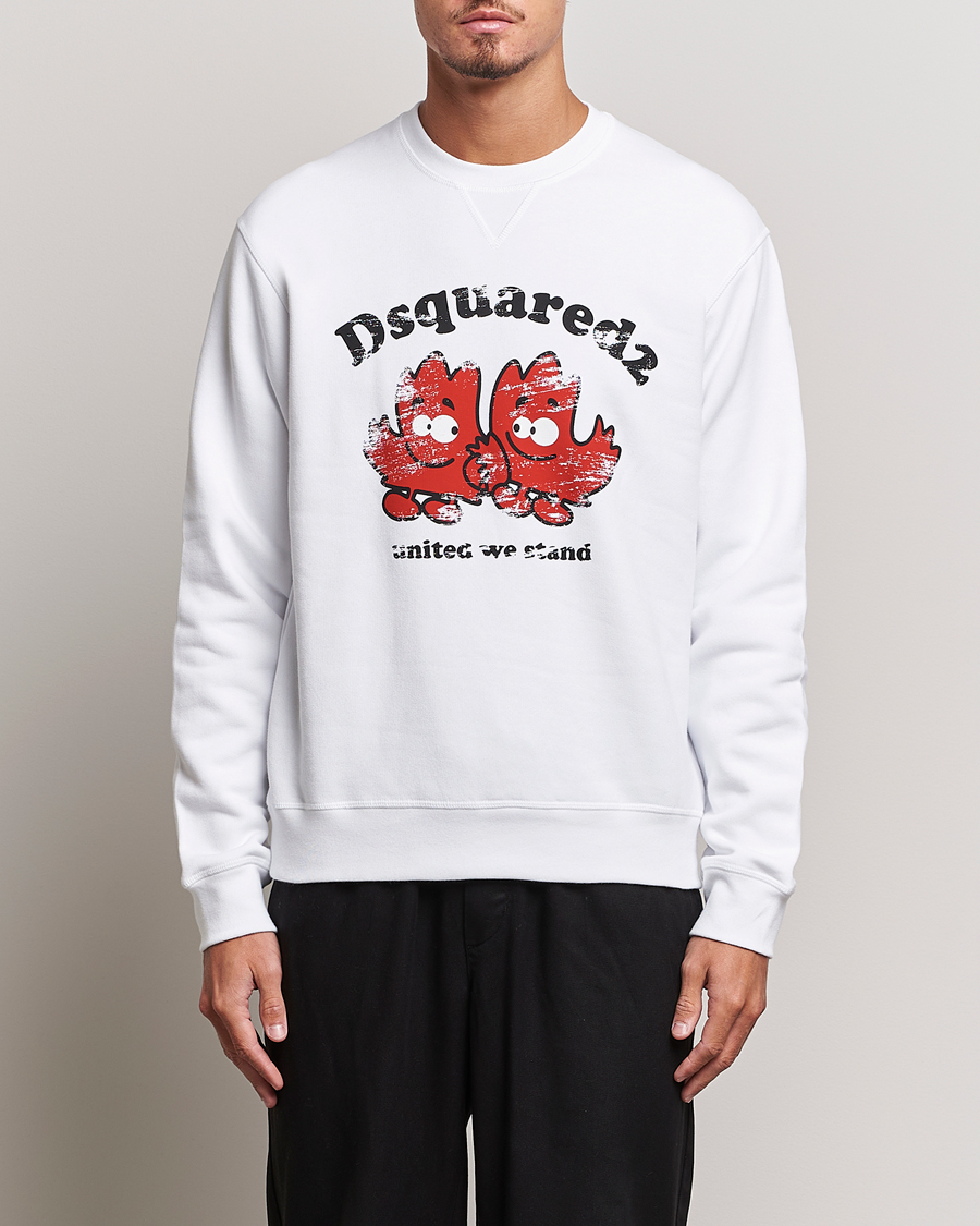 Herre | Trøjer | Dsquared2 | Cool Fit Crew Neck Sweatshirt White