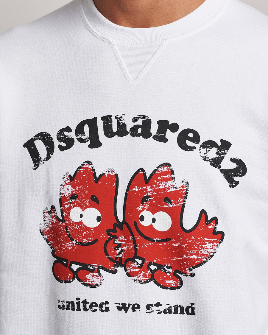 Herre | Trøjer | Dsquared2 | Cool Fit Crew Neck Sweatshirt White