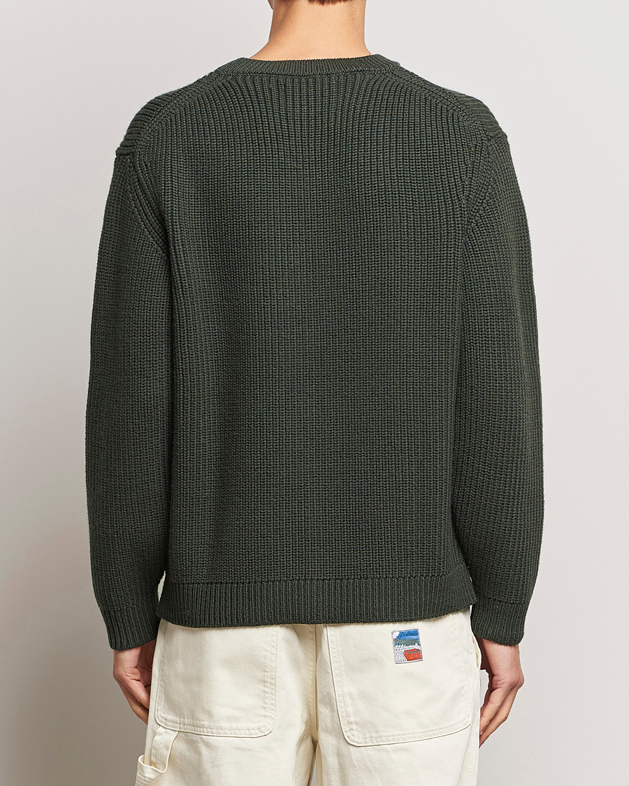 Herre | Trøjer | Jeanerica | Paul Heavy Knitted Crew Neck Dark Green