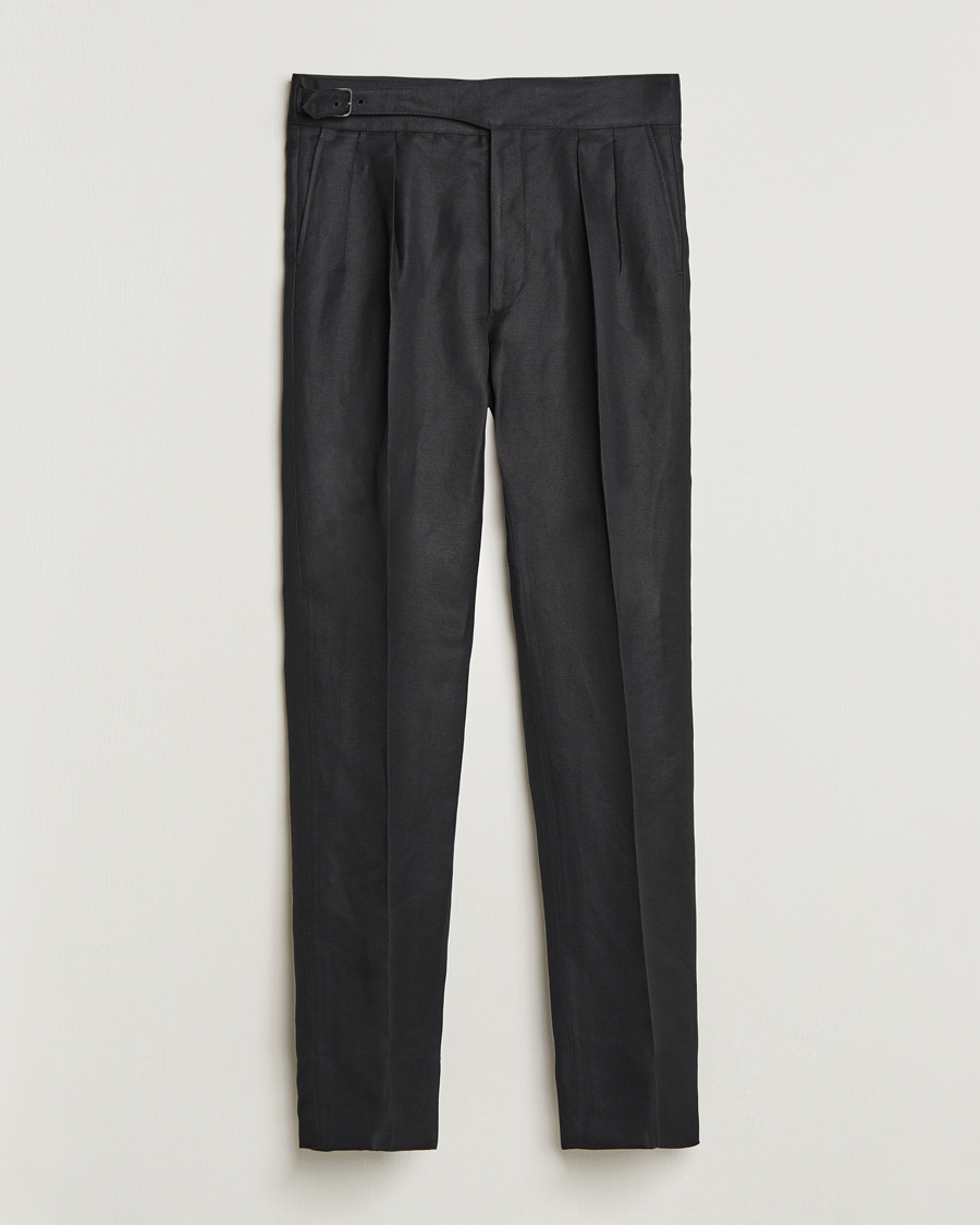 Herre | Bukser | Ralph Lauren Purple Label | Byron Pleated Trousers Black