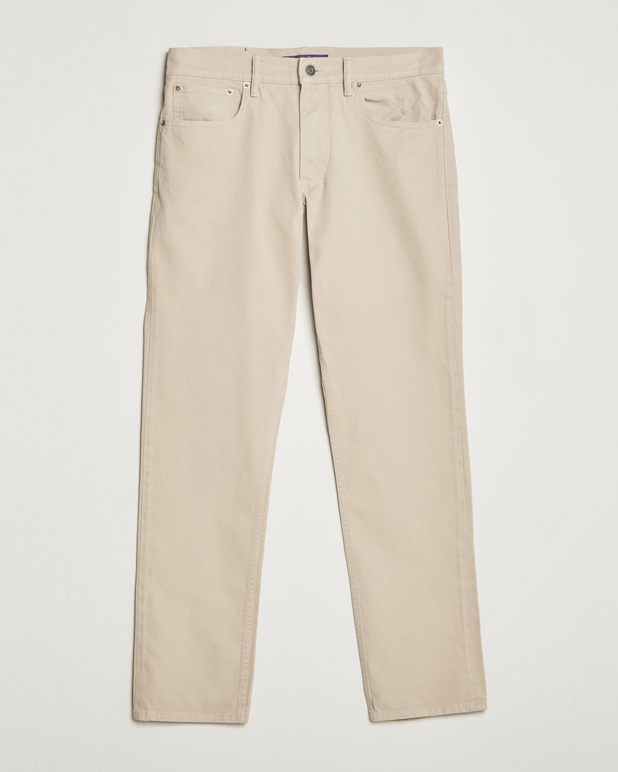 Herre | Bukser | Ralph Lauren Purple Label | Slim Fit 5-Pocket Pants Sand