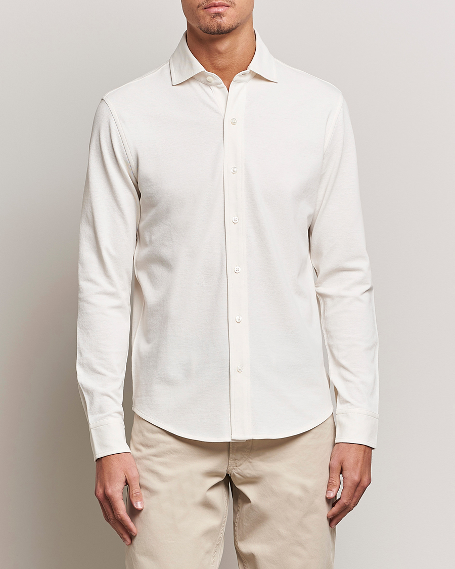 Herre | Ralph Lauren Purple Label | Ralph Lauren Purple Label | Washed Cotton Pique Shirt Cream