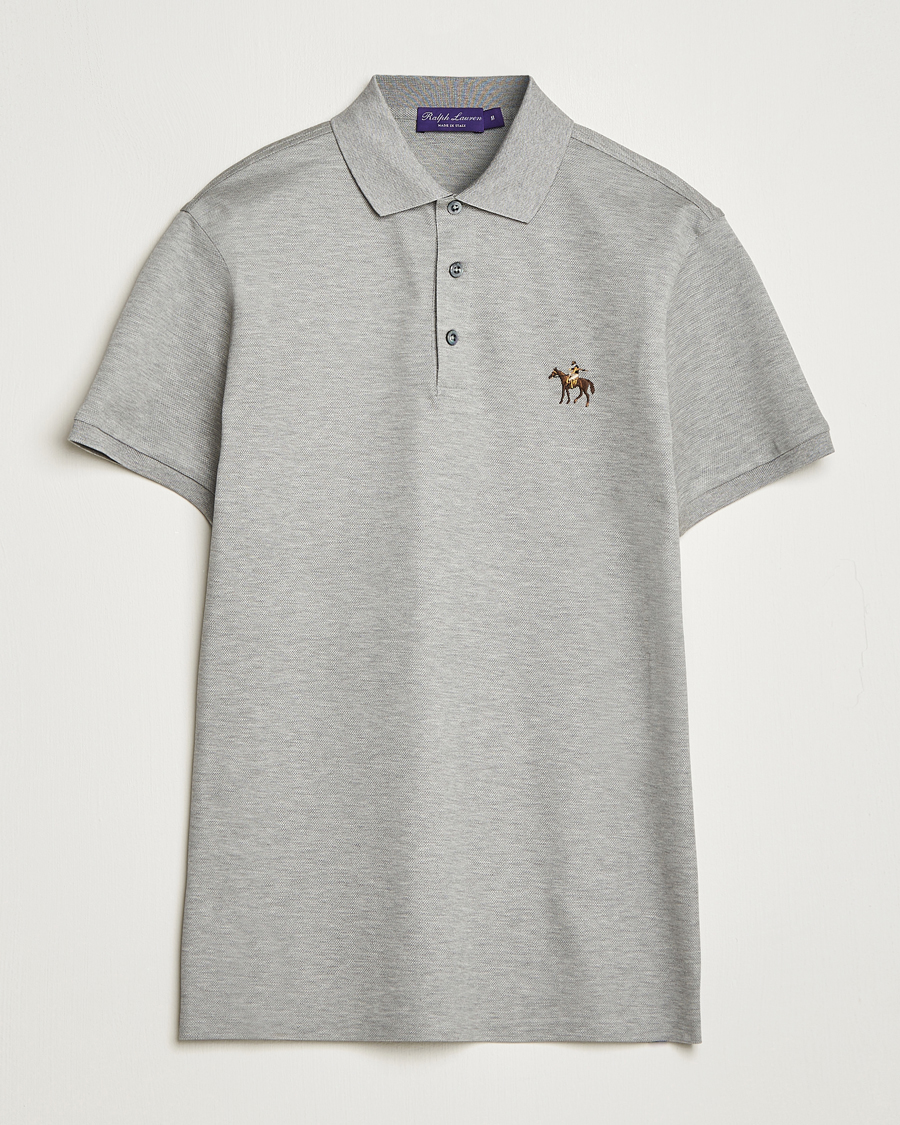 Herre | Polotrøjer | Ralph Lauren Purple Label | Mercerized Cotton Polo Light Grey Heather