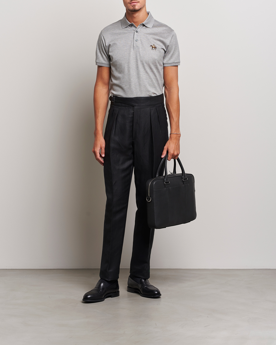 Herre | Polotrøjer | Ralph Lauren Purple Label | Mercerized Cotton Polo Light Grey Heather