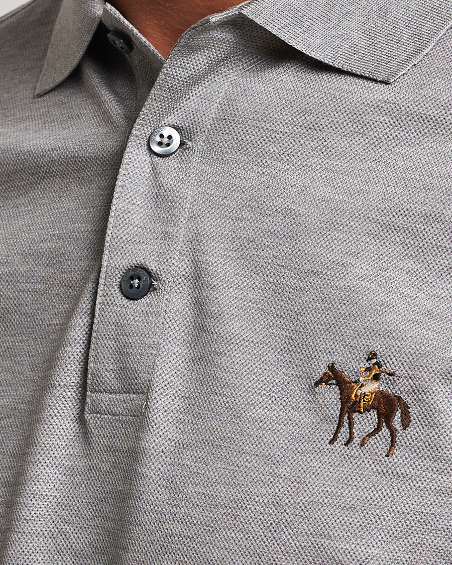Herre | Polotrøjer | Ralph Lauren Purple Label | Mercerized Cotton Polo Light Grey Heather