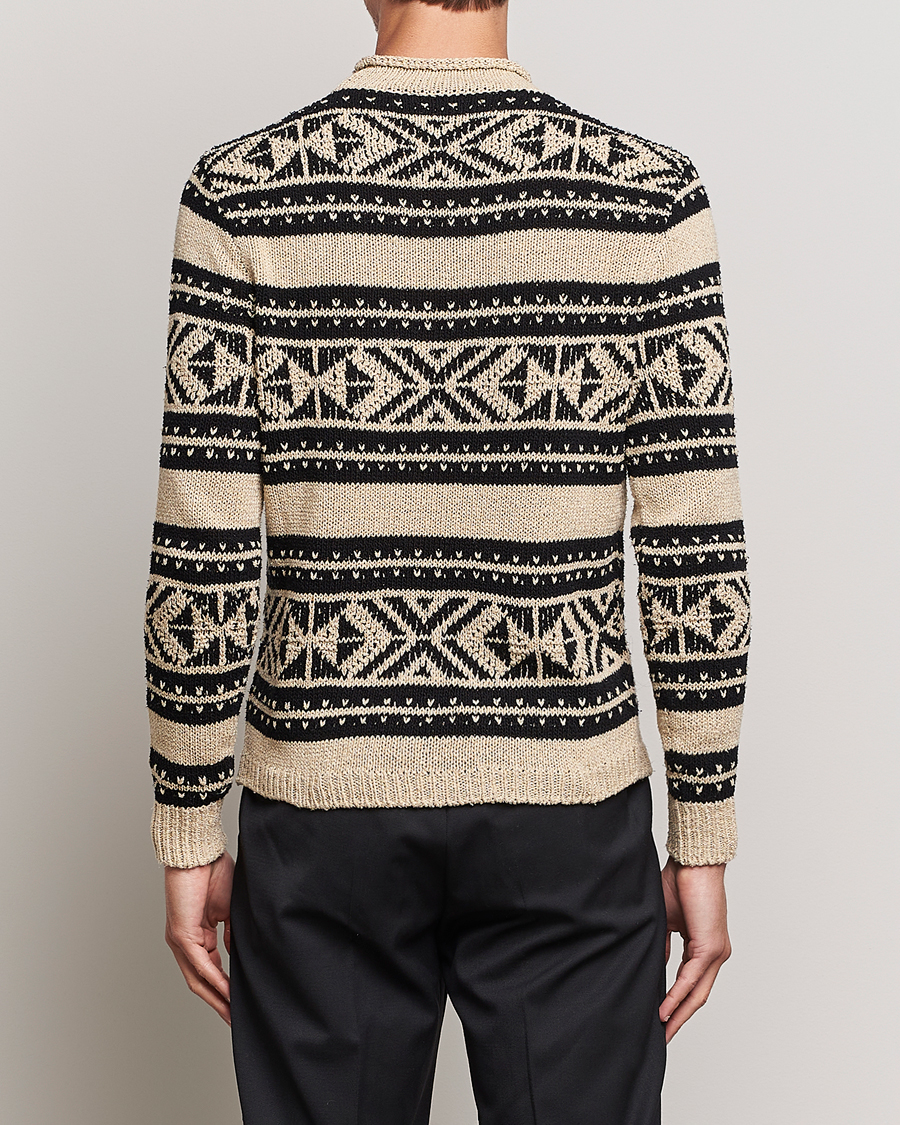 Herre | Trøjer | Ralph Lauren Purple Label | Geo Pattern Sweater Cream