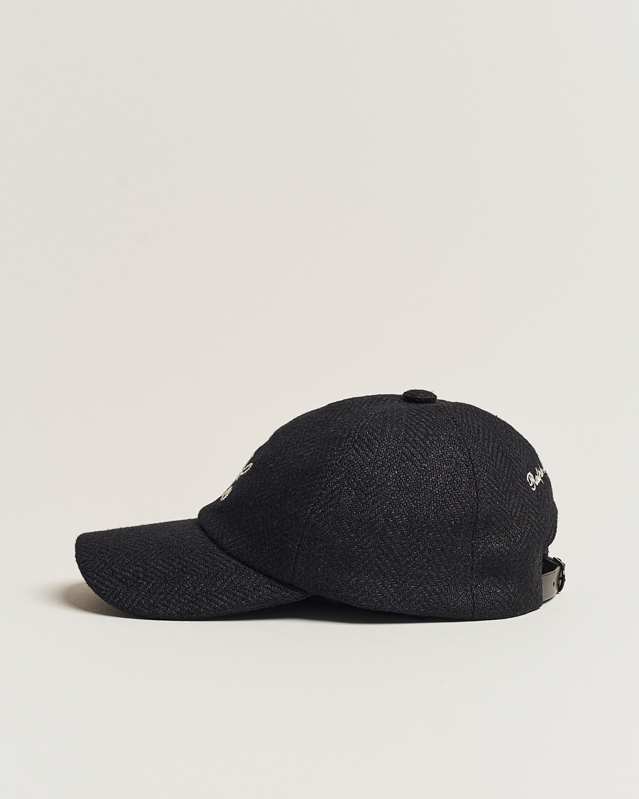 Herre | Ralph Lauren Purple Label Linen/Silk Baseball Cap Black | Ralph Lauren Purple Label | Linen/Silk Baseball Cap Black