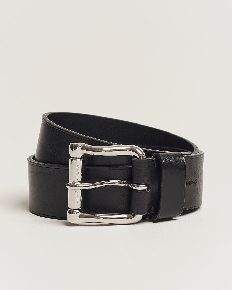 Herre | Ralph Lauren Purple Label Vachetta Roller Belt Black | Ralph Lauren Purple Label | Vachetta Roller Belt Black