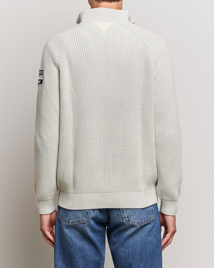 Herre | Trøjer | Aeronautica Militare | Cotton Structured Knitted Half Zip Ice Palace