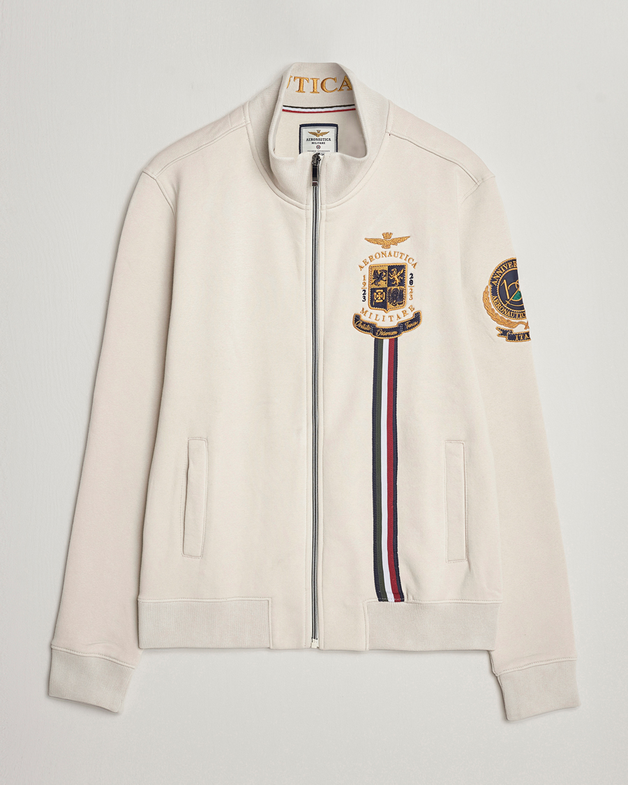 Herre | Trøjer | Aeronautica Militare | Felpa Full Zip Sweatshirt Ice White