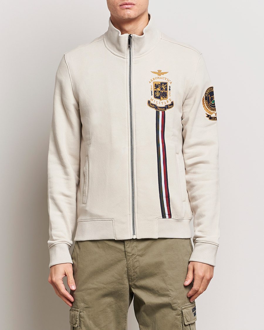 Herre | Trøjer | Aeronautica Militare | Felpa Full Zip Sweatshirt Ice White