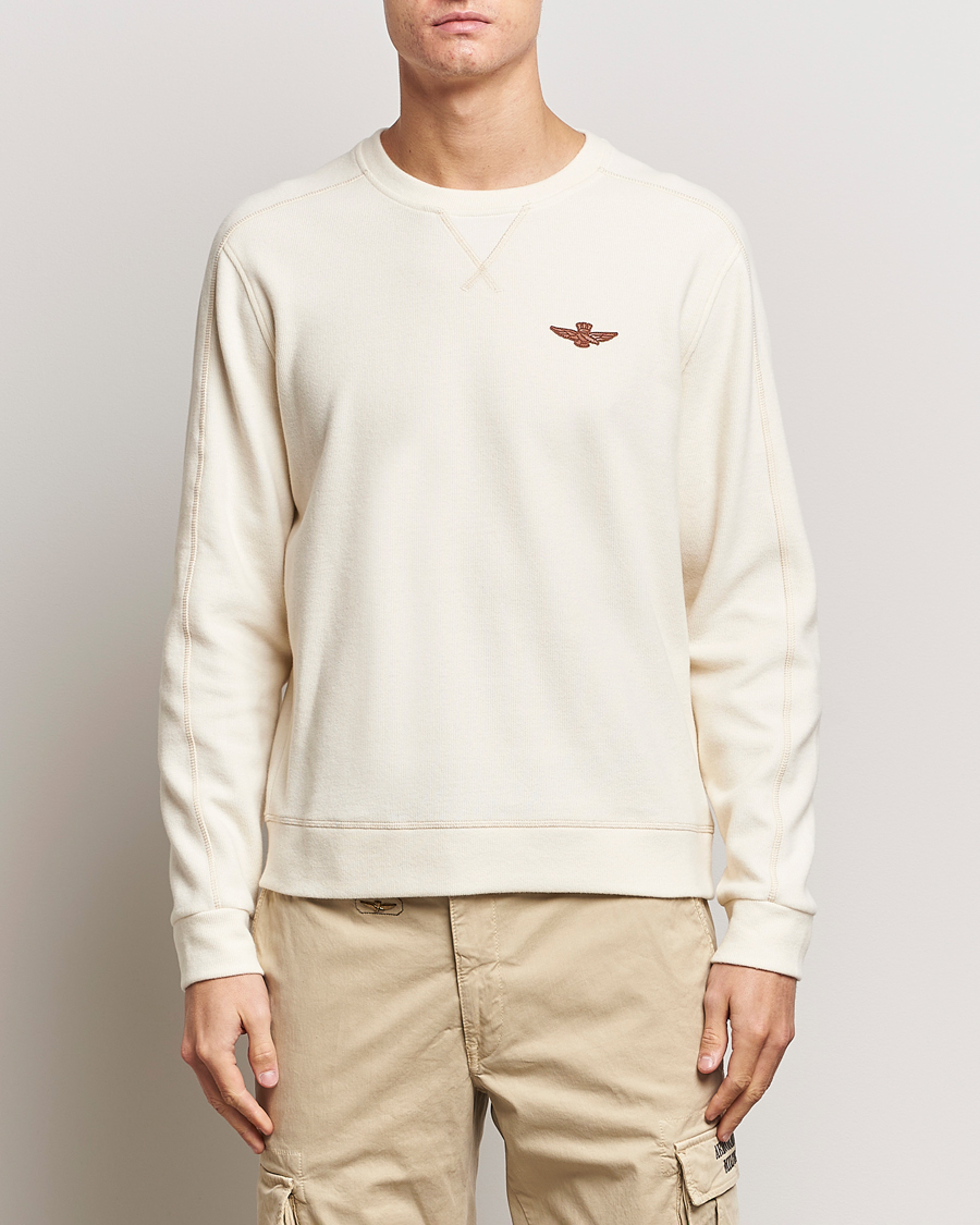Herre | Trøjer | Aeronautica Militare | Felpa Cotton Sweatshirt Cream White