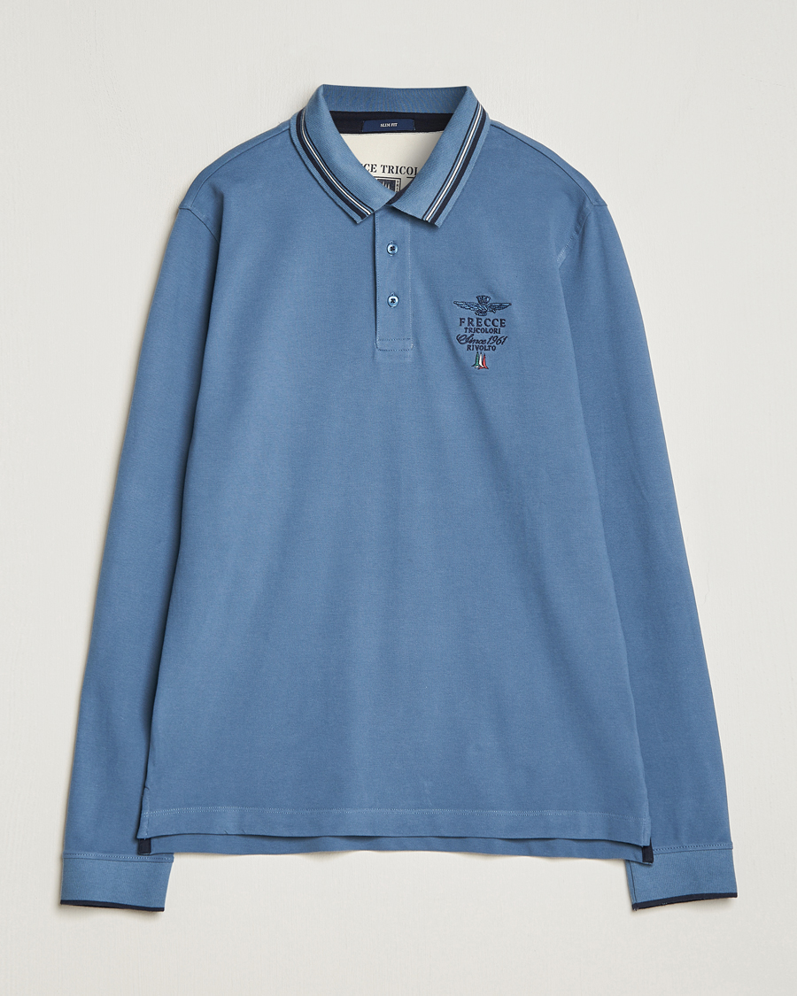 Herre | Trøjer | Aeronautica Militare | Long Sleeve Polo Avio Blue