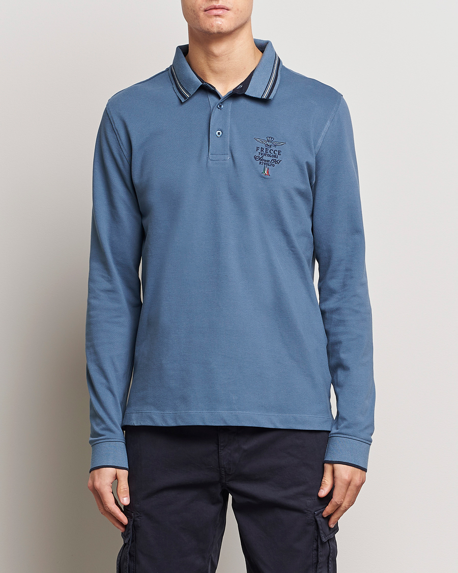 Herre | Trøjer | Aeronautica Militare | Long Sleeve Polo Avio Blue