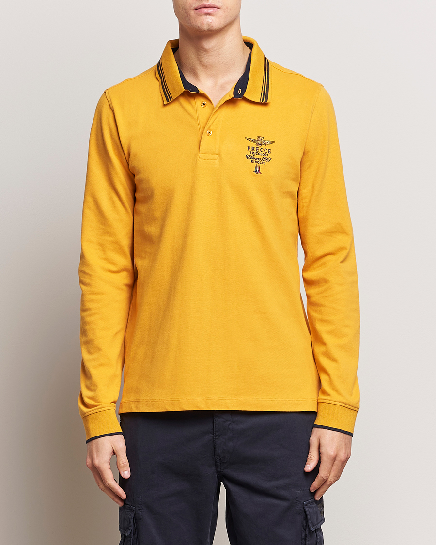 Herre | Trøjer | Aeronautica Militare | Long Sleeve Polo Dark Yellow