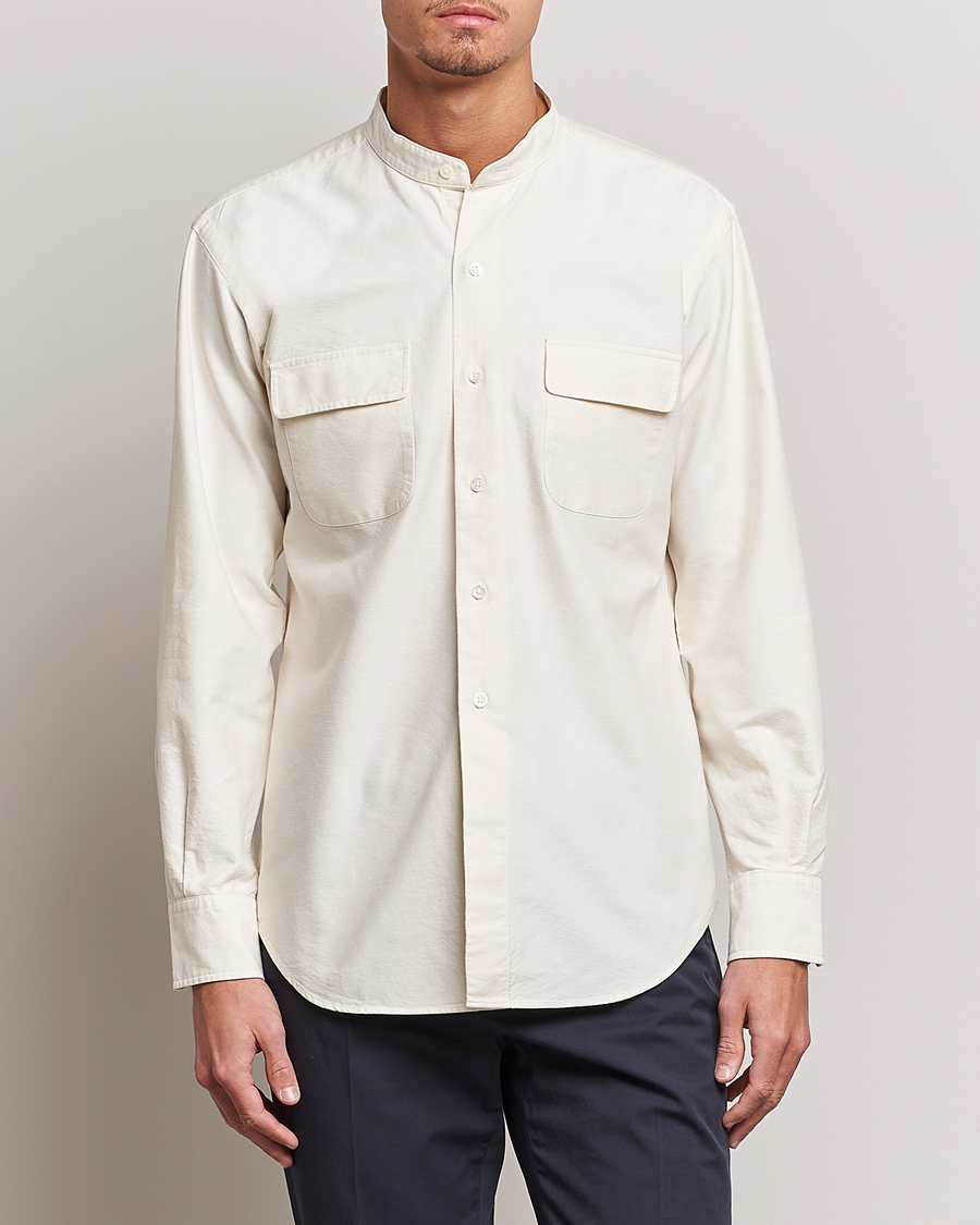 Herre | Skjorter | Kamakura Shirts | Vintage Ivy Band Collar Shirt Beige