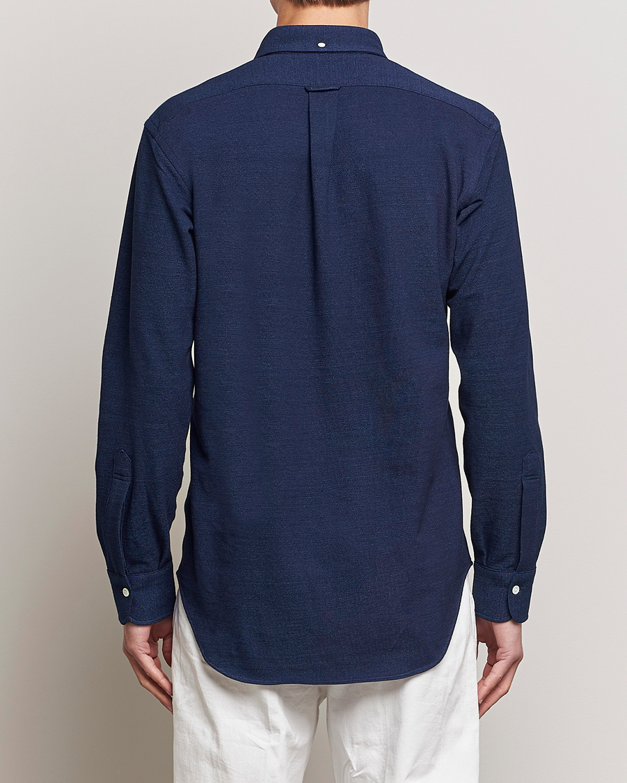 Herre | Skjorter | Kamakura Shirts | Vintage Ivy Knit Popover Shirt Navy