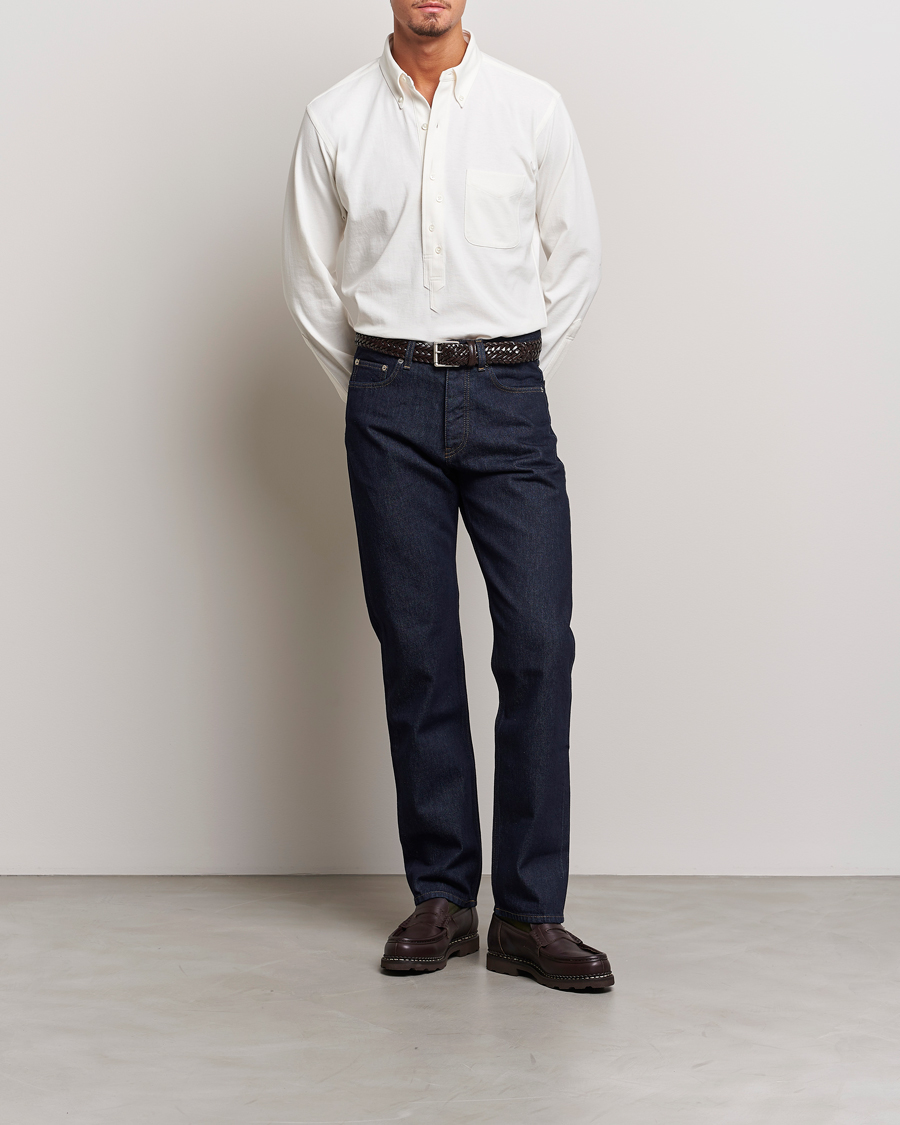 Herre | Skjorter | Kamakura Shirts | Vintage Ivy Knit Popover Shirt Off White