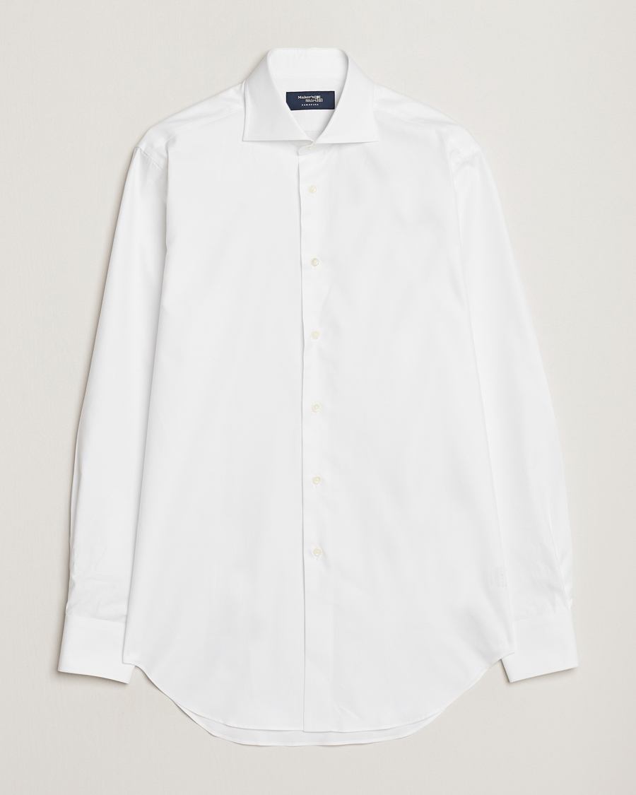 Herre | Skjorter | Kamakura Shirts | Slim Fit Royal Oxford Spread Shirt White